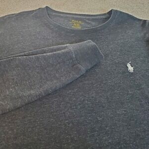 Polo Ralph Lauren Black Heather Pullover Tshirt Long Sleeve Men's Medium